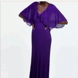 Absolutely stunning ZARA purple metallic evening gown !!!
